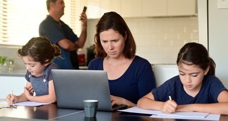 Working from home with family april BANNER