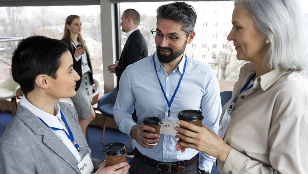 people taking part business event